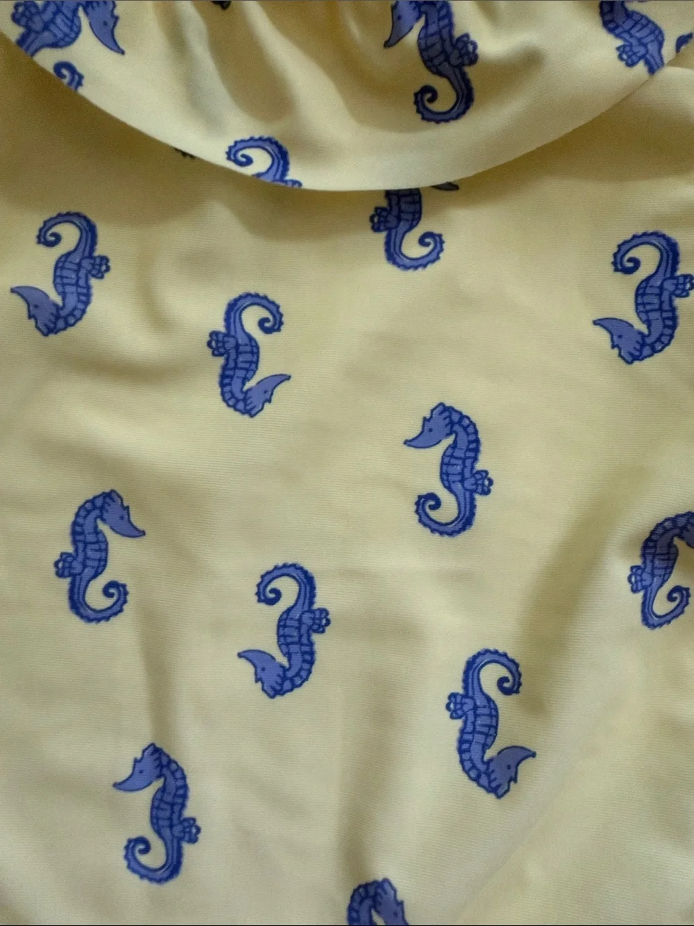 NWT GAP Yellow One-Piece Swimsuit with Blue Seahorse Print and Ruffle
